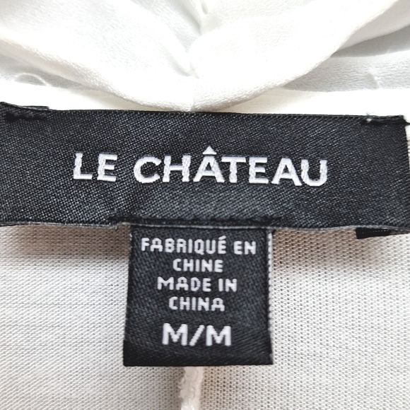 le chateau Sleeveles Stretchy Top with Gorgette Asimetrical Drape - Picture 7 of 9